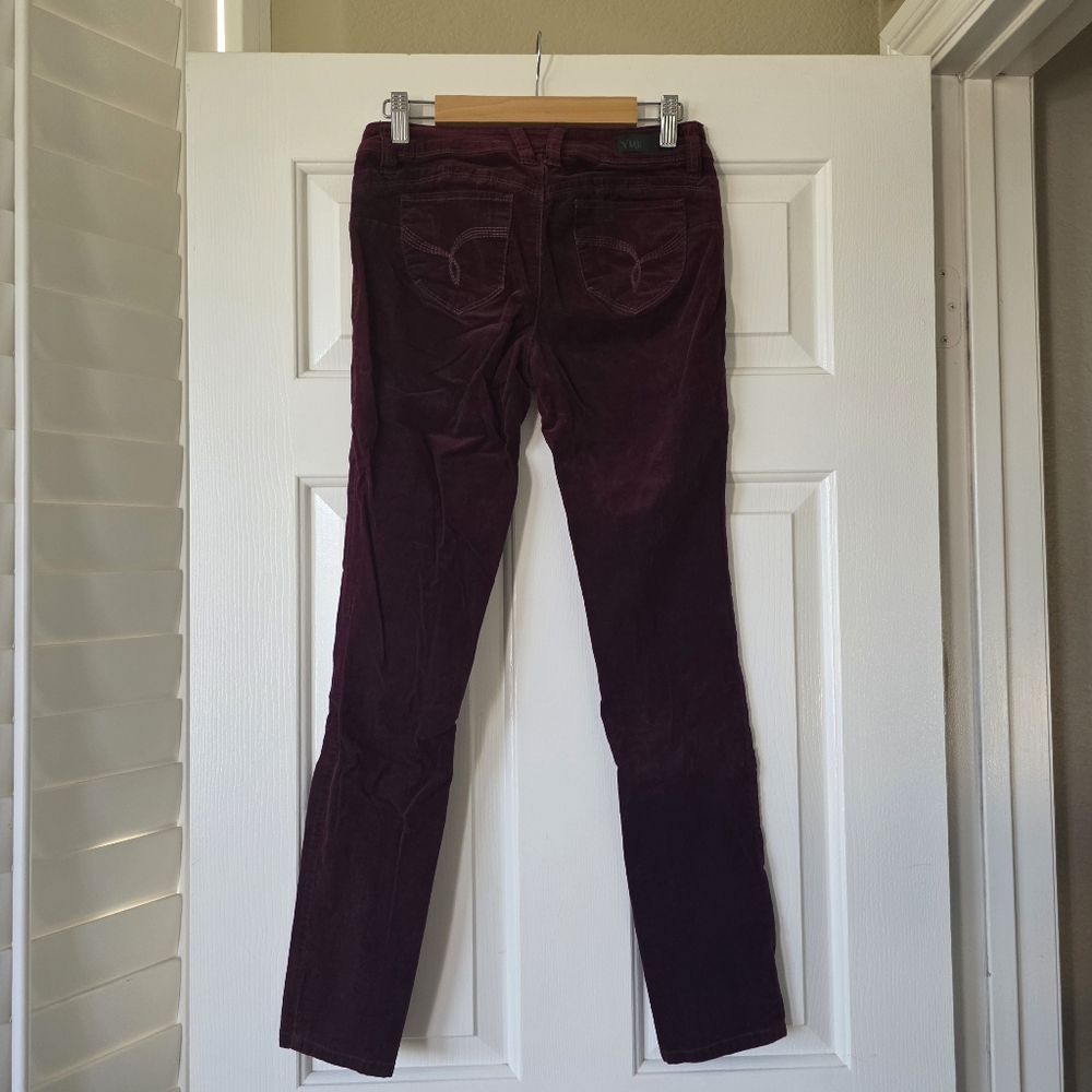 Corduroy Skinny Burgundy Pants 5 - Picture 7 of 8